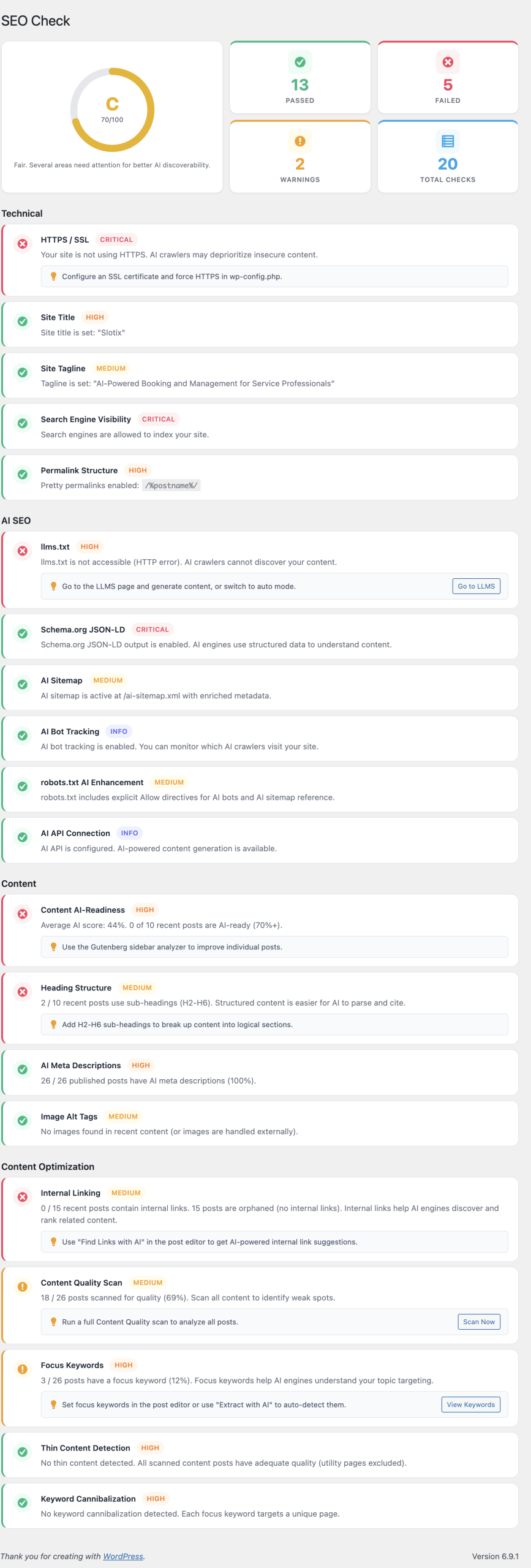SEO Check meta box