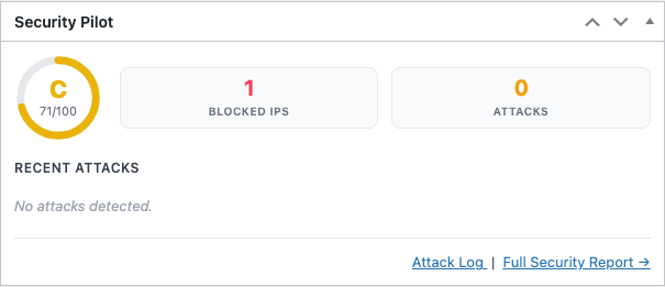 Security Pilot — WordPress dashboard widget